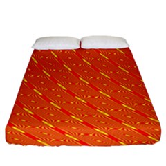 Orange Pattern Background Fitted Sheet (california King Size) by Nexatart