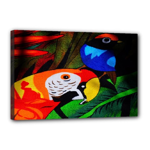 Papgei Red Bird Animal World Towel Canvas 18  X 12  by Nexatart