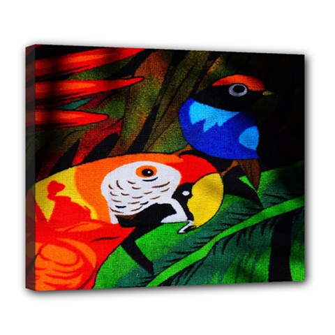 Papgei Red Bird Animal World Towel Deluxe Canvas 24  X 20   by Nexatart