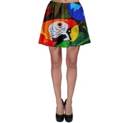 Papgei Red Bird Animal World Towel Skater Skirt by Nexatart