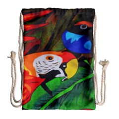 Papgei Red Bird Animal World Towel Drawstring Bag (large) by Nexatart