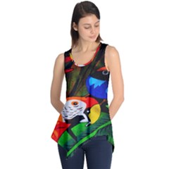 Papgei Red Bird Animal World Towel Sleeveless Tunic by Nexatart