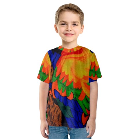 Parakeet Colorful Bird Animal Kids  Sport Mesh Tee by Nexatart