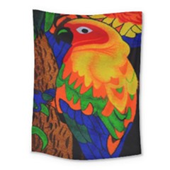 Parakeet Colorful Bird Animal Medium Tapestry by Nexatart