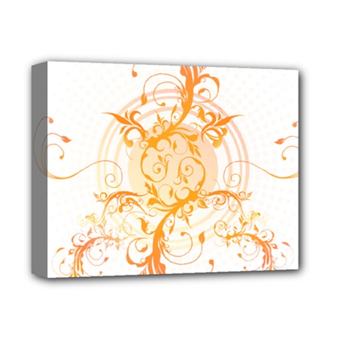 Orange Swirls Deluxe Canvas 14  X 11  by SheGetsCreative