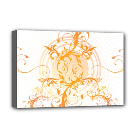 Orange Swirls Deluxe Canvas 18  X 12   by SheGetsCreative