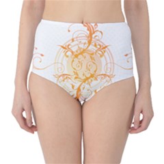 Orange Swirls High-waist Bikini Bottoms by SheGetsCreative