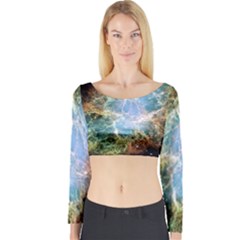 Crab Nebula Long Sleeve Crop Top