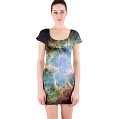 Crab Nebula Short Sleeve Bodycon Dress by SheGetsCreative