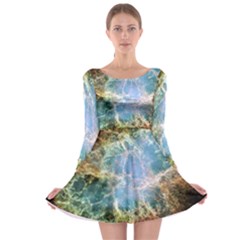 Crab Nebula Long Sleeve Skater Dress