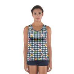 Cupcakes Plaid Pattern Women s Sport Tank Top  by Valentinaart