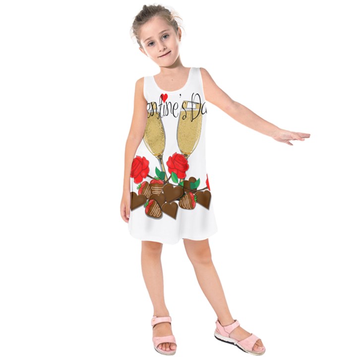 Valentine s day romantic design Kids  Sleeveless Dress