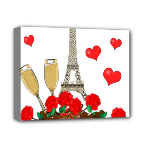 Romance In Paris Deluxe Canvas 14  X 11  by Valentinaart