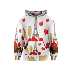 Romance In Paris Kids  Zipper Hoodie by Valentinaart