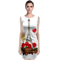 Romance In Paris Classic Sleeveless Midi Dress by Valentinaart