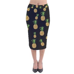 Pineapples Velvet Midi Pencil Skirt by Valentinaart