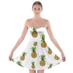 Pineapples Pattern Strapless Bra Top Dress by Valentinaart