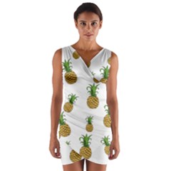 Pineapples Pattern Wrap Front Bodycon Dress by Valentinaart