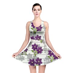 Purple Vintage Flowers Reversible Skater Dress by Valentinaart