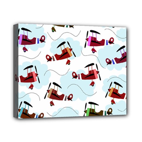 Airplanes Pattern Canvas 10  X 8  by Valentinaart