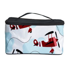 Airplanes Pattern Cosmetic Storage Case by Valentinaart