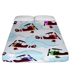 Airplanes Pattern Fitted Sheet (king Size) by Valentinaart