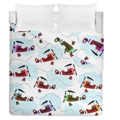 Airplanes Pattern Duvet Cover Double Side (queen Size) by Valentinaart