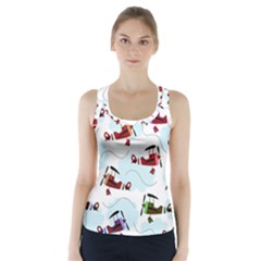 Airplanes Pattern Racer Back Sports Top by Valentinaart