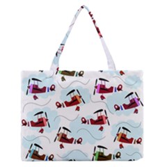 Airplanes Pattern Medium Zipper Tote Bag by Valentinaart