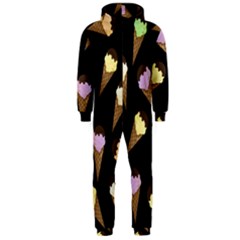 Ice Cream Cute Pattern Hooded Jumpsuit (men)  by Valentinaart