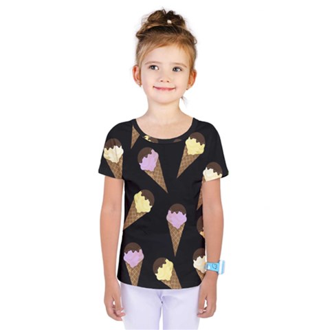 Ice Cream Cute Pattern Kids  One Piece Tee by Valentinaart