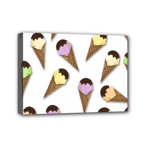 Ice cream pattern Mini Canvas 7  x 5 