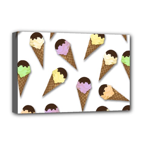 Ice cream pattern Deluxe Canvas 18  x 12  