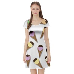 Ice cream pattern Short Sleeve Skater Dress