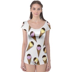 Ice cream pattern Boyleg Leotard 