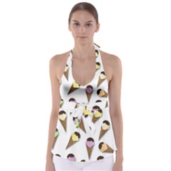 Ice cream pattern Babydoll Tankini Top