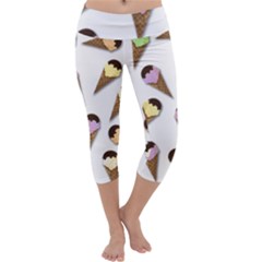 Ice cream pattern Capri Yoga Leggings