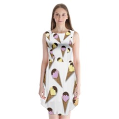 Ice cream pattern Sleeveless Chiffon Dress  