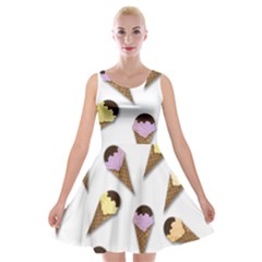 Ice cream pattern Velvet Skater Dress