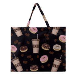 Coffee break Zipper Large Tote Bag