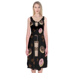 Coffee Break Midi Sleeveless Dress by Valentinaart