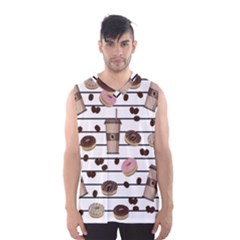 Donuts And Coffee Pattern Men s Basketball Tank Top