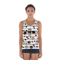 Donuts And Coffee Pattern Women s Sport Tank Top  by Valentinaart