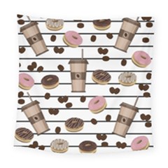 Donuts And Coffee Pattern Square Tapestry (large) by Valentinaart