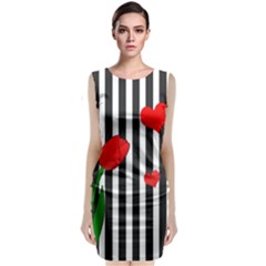 Tulips Sleeveless Velvet Midi Dress by Valentinaart