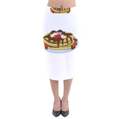 Pancakes - Shrove Tuesday Velvet Midi Pencil Skirt by Valentinaart