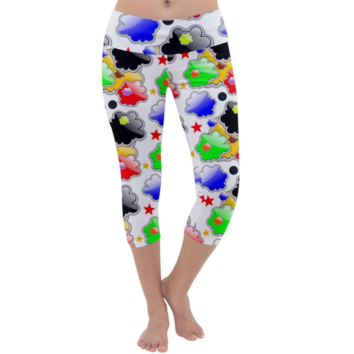 Pattern Background Wallpaper Design Capri Yoga Leggings