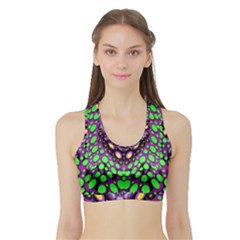 Dots And Very Hearty Sports Bra With Border by pepitasart