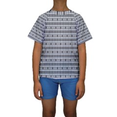 Pattern Grid Squares Texture Kids  Short Sleeve Swimwear by Nexatart