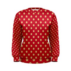 Pattern Felt Background Paper Red Women s Sweatshirt